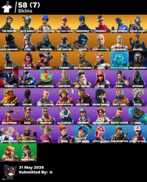 58 skins | The Reaper + OG STW — Fortnite account