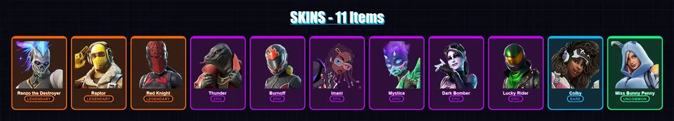 [PC/PSN] | Renzo the Destroyer | Raptor | Red Knight | Thunder | Burnoff | 11 skin | 19 pickaxe | 12 emote | 18 glider | Lv136 — main preview