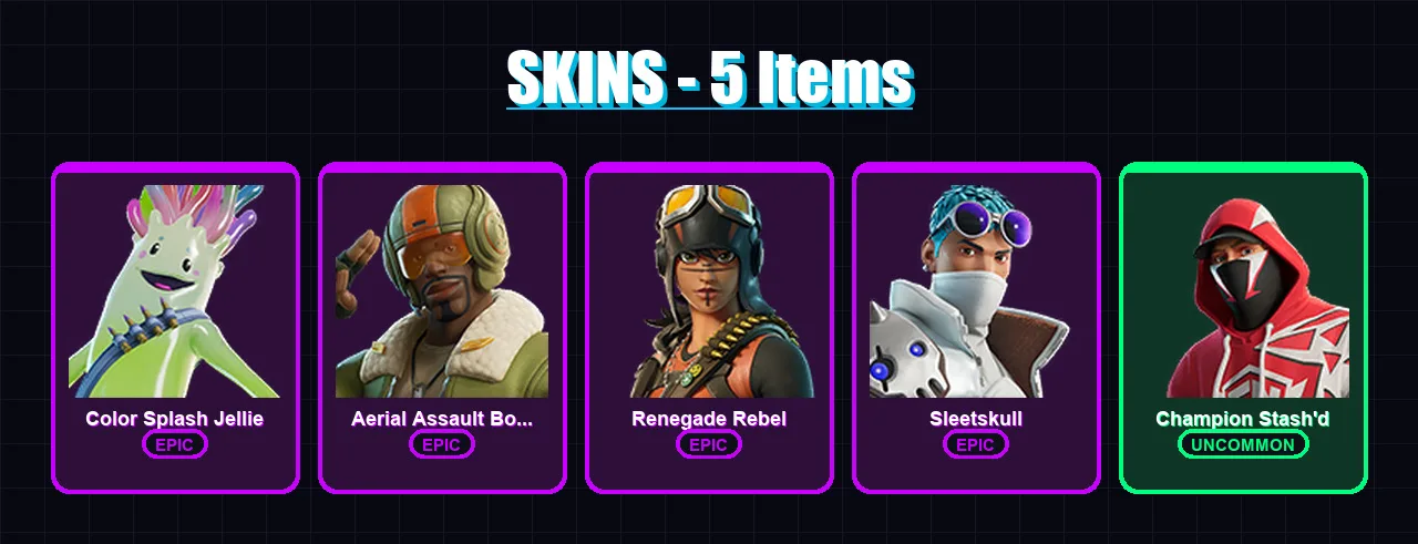 [PC/XBOX/PSN] | Color Splash Jellie | Aerial Assault Bomber | Renegade Rebel | 5 skin | Lv36