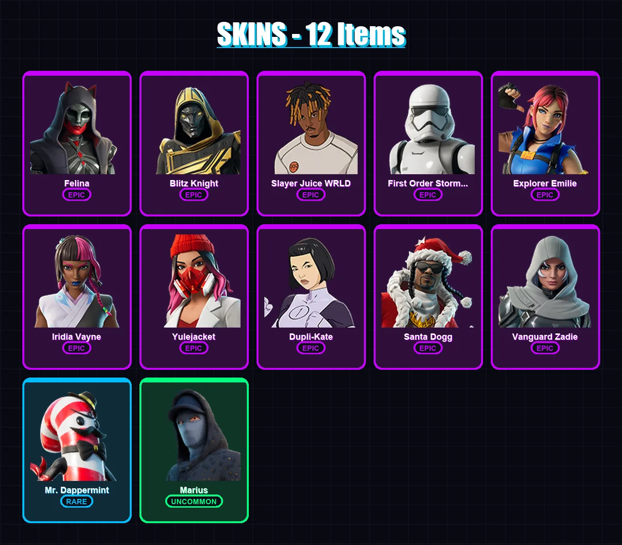 [PC/PSN] | Felina | Blitz Knight | Slayer Juice WRLD | 12 skin | Lv424