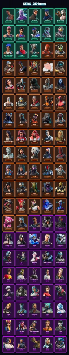 [PC/XBOX/PSN] | Travis Scott | Galaxy | The Reaper | Warpaint | Psycho Bandit | 312 skin | 229 pickaxe | 389 emote | 163 glider | Lv2201