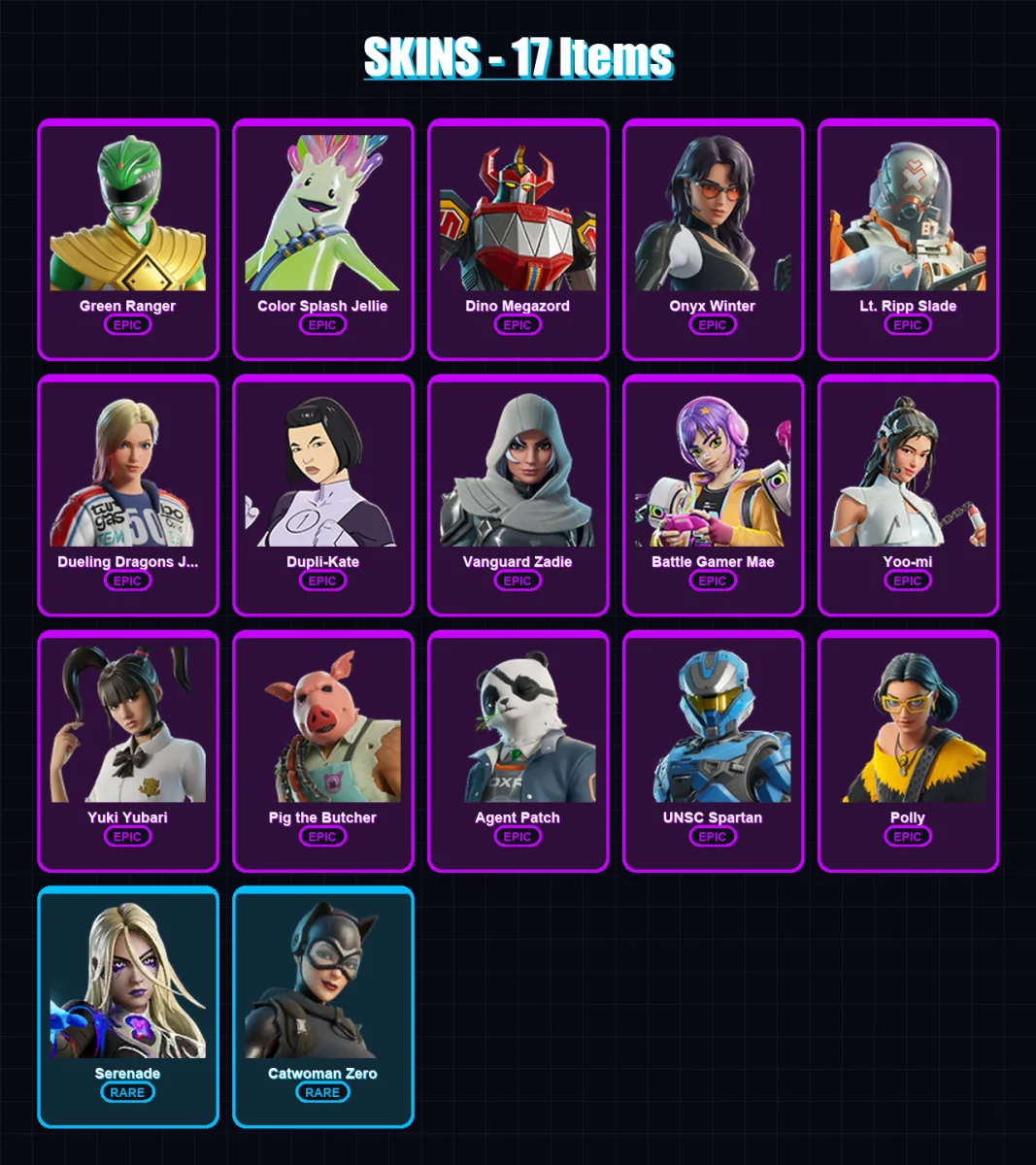 [PC/XBOX/PSN] | Green Ranger | Color Splash Jellie | Dino Megazord | 17 skin | Lv772