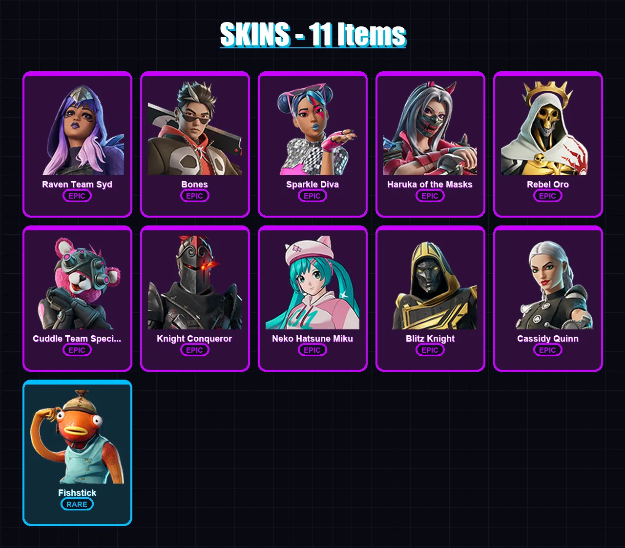 [PC/XBOX/PSN] | Raven Team Syd | Bones | Sparkle Diva | Haruka of the Masks | Rebel Oro | 11 skin | 24 pickaxe | 14 emote | 14 glider | Lv133 — Fortnite account
