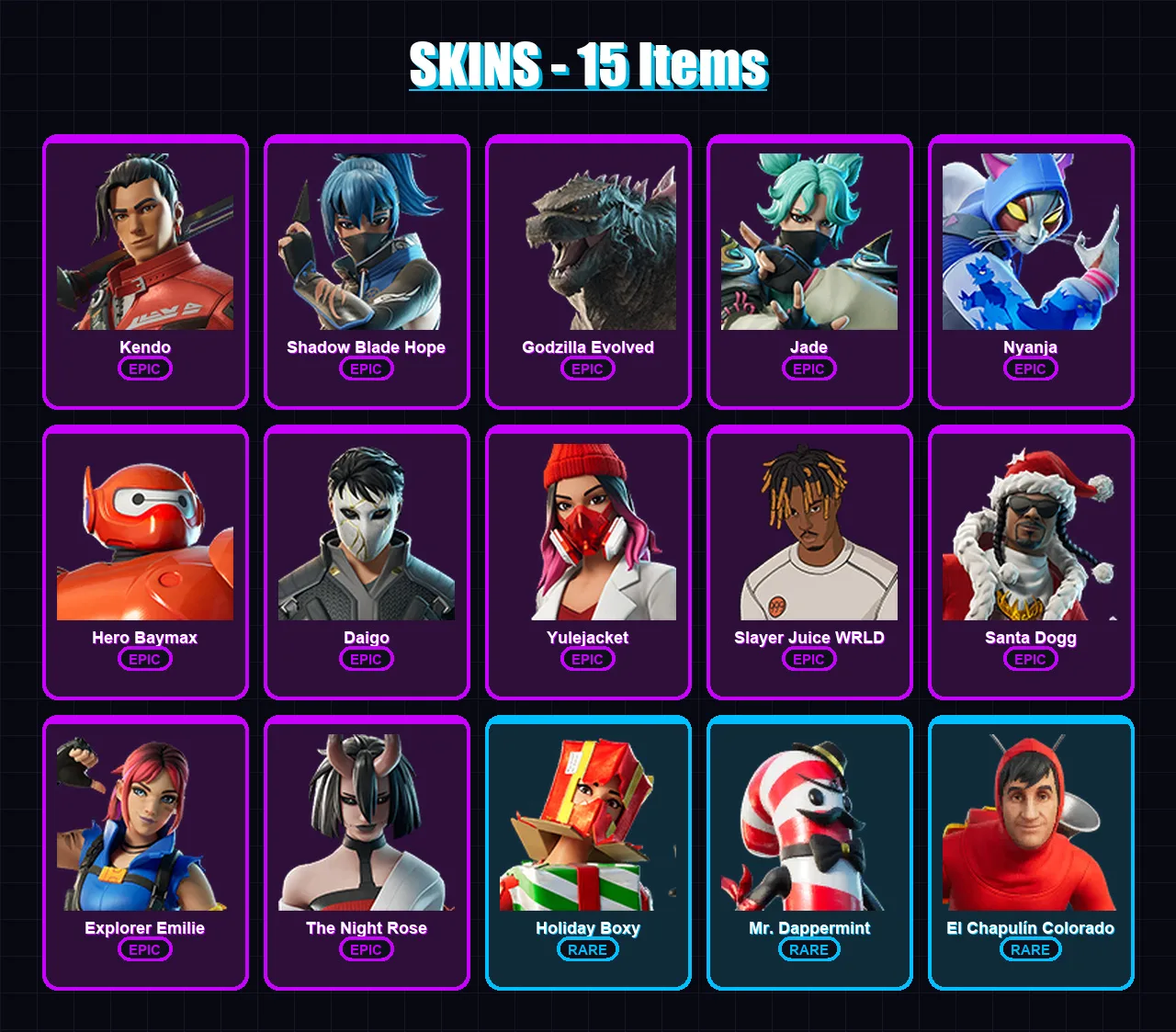 [PC/PSN] | Kendo | Shadow Blade Hope | Godzilla Evolved | Jade | Nyanja | 15 skin | 49 pickaxe | 23 emote | 39 glider | Lv632