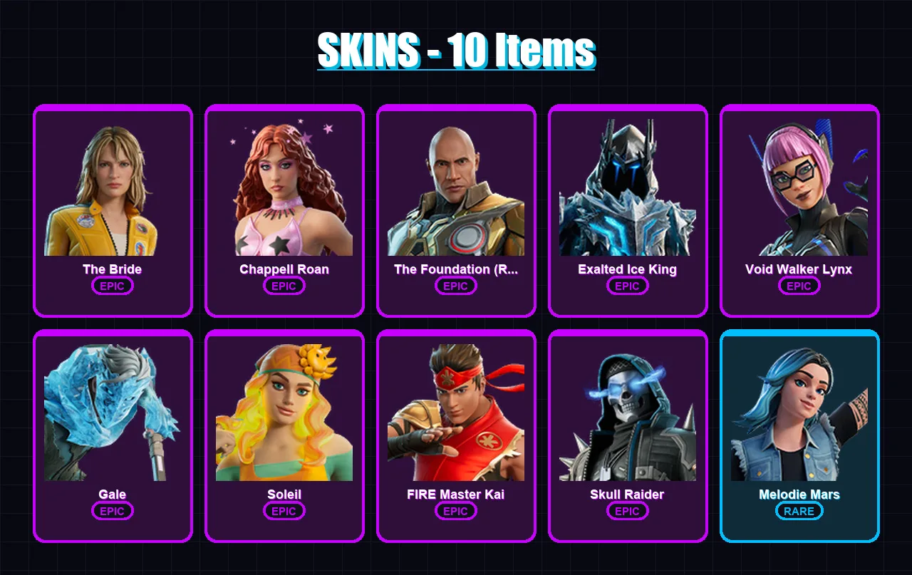 [PC/PSN] | The Bride | Chappell Roan | The Foundation (Reforged) | 10 skin | Lv21