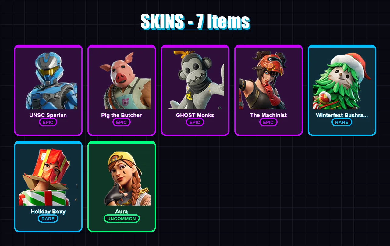 [SWITCH/XBOX/PSN/PC] | UNSC Spartan | Pig the Butcher | GHOST Monks | 7 skin | Lv274