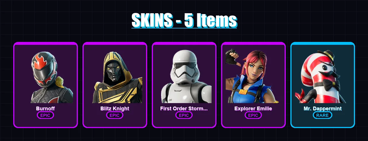 [PC/XBOX/PSN] | Burnoff | Blitz Knight | First Order Stormtrooper | 5 skin | Lv79