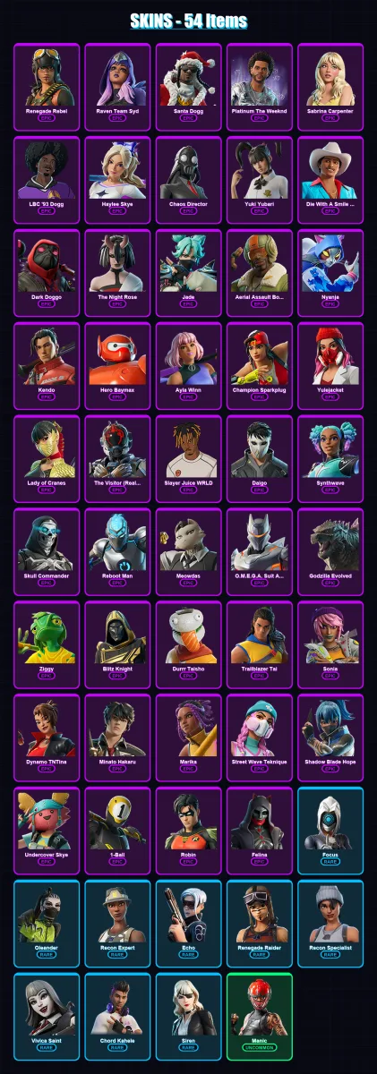 [PC/XBOX/PSN] | Renegade Rebel | Raven Team Syd | Santa Dogg | 54 skin | Lv626