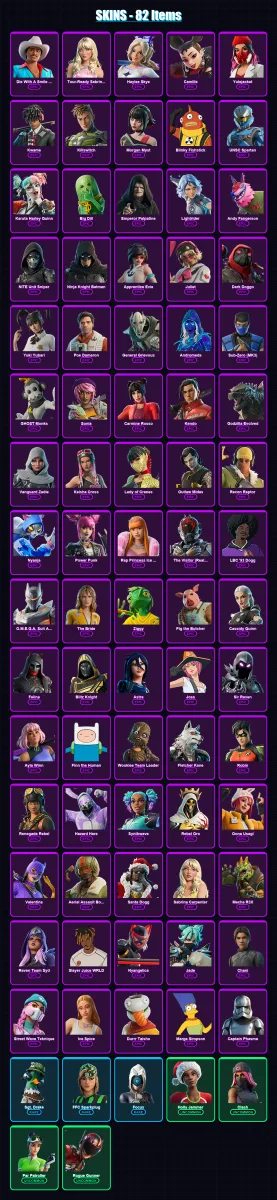 [PC/XBOX/PSN] | Die With A Smile Bruno | Tour-Ready Sabrina Carpenter | Haylee Skye | 82 skin | Lv917 — Fortnite account
