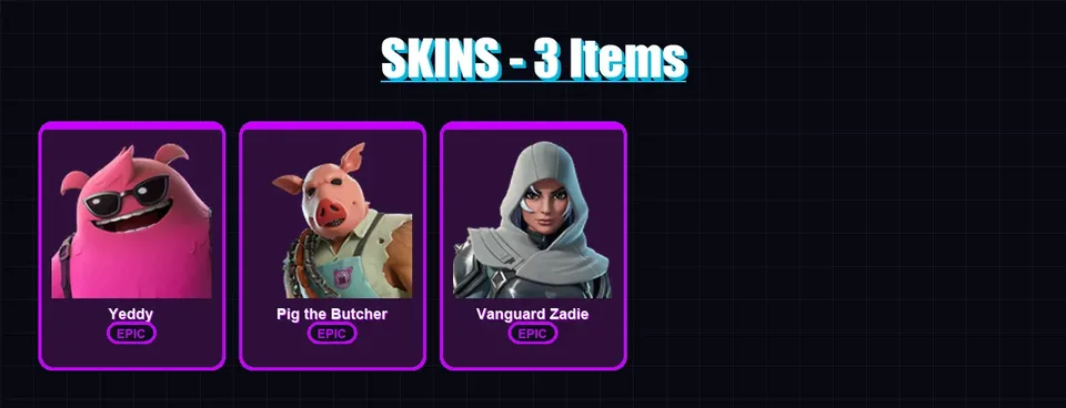 [PC/XBOX/PSN] | Yeddy | Pig the Butcher | Vanguard Zadie | 3 skin | 28 pickaxe | 11 emote | 21 glider | Lv243 — main preview