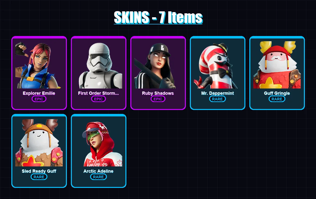 [PC/XBOX/PSN] | Explorer Emilie | First Order Stormtrooper | Ruby Shadows | 7 skin | Lv97