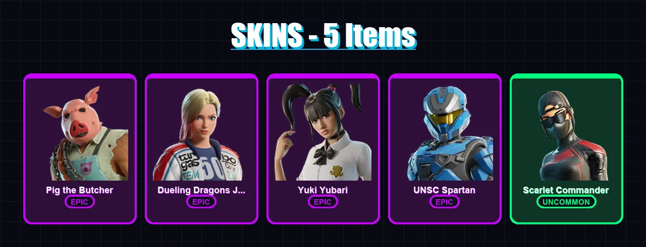 [PC/XBOX] | Pig the Butcher | Dueling Dragons Jackie | Yuki Yubari | 5 skin | Lv183