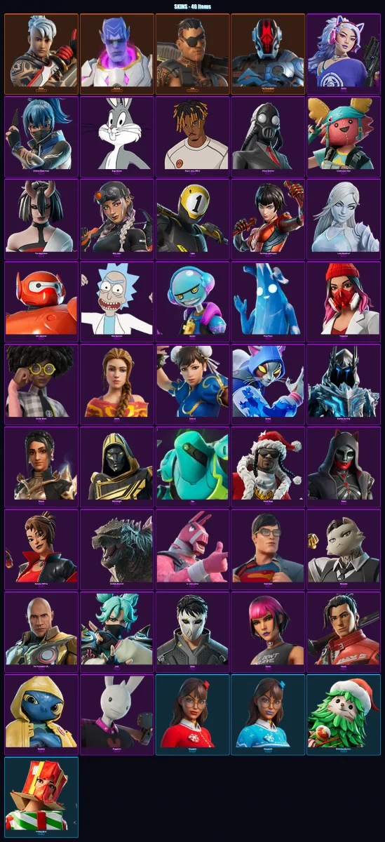 [PC/XBOX/PSN] | Ronin | Kymera | Joey | The Foundation | Dasha | 46 skin | 97 pickaxe | 57 emote | 88 glider | Lv1115