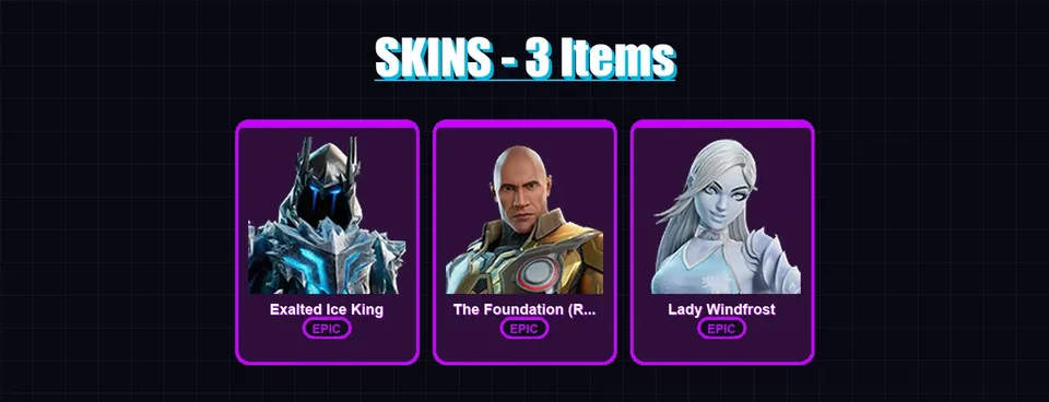 [PC/XBOX/PSN] | Exalted Ice King | The Foundation (Reforged) | Lady Windfrost | 3 skin | 5 pickaxe | 8 emote | 8 glider | Lv41 — main preview