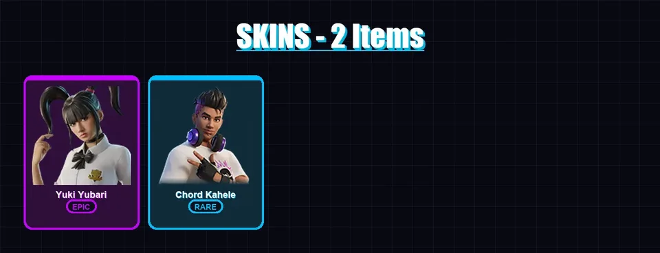 [PC/XBOX] | Yuki Yubari | Chord Kahele | 2 skin | 19 pickaxe | 8 emote | 11 glider | Lv128 — main preview