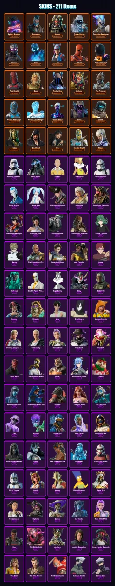 [PC/XBOX/PSN] | Galaxy Grappler | Omegarok | Shogun | Frozen Raven | Renzo the Destroyer | 211 skin | 197 pickaxe | 193 emote | 92 glider | Lv1186