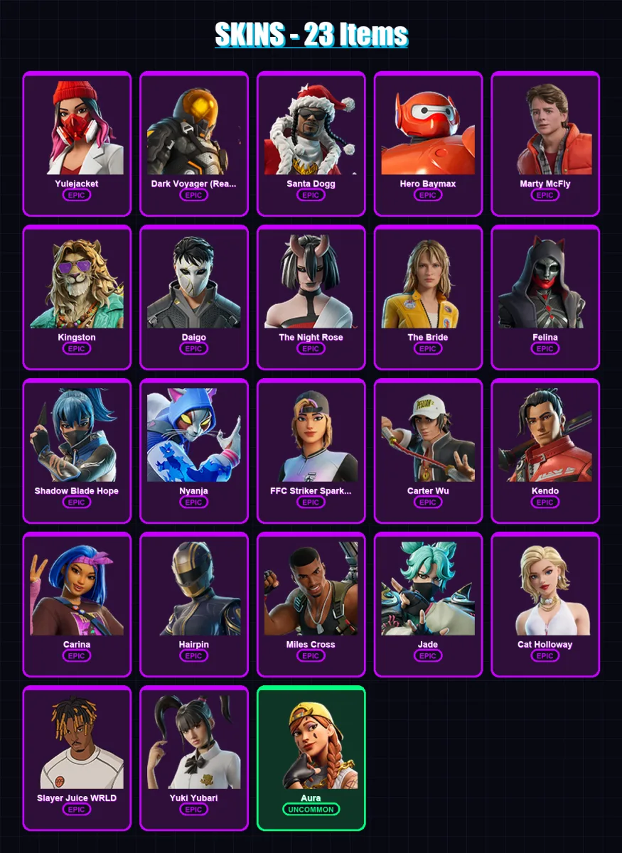 [PC/XBOX/PSN] | Yulejacket | Dark Voyager (Reality Redacted) | Santa Dogg | 23 skin | Lv659 — Fortnite account