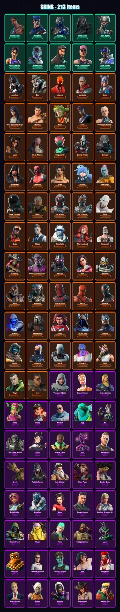 [PC/XBOX] | Travis Scott | Warpaint | Trilogy | Darth Vader | Elite Agent | 213 skin | 277 pickaxe | 199 emote | 231 glider | Lv3915