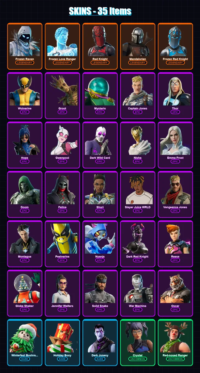 [PC/XBOX/PSN] | Frozen Raven | Frozen Love Ranger | Red Knight | Mandalorian | Frozen Red Knight | 35 skin | 36 pickaxe | 35 emote | 31 glider | Lv3 — Fortnite account