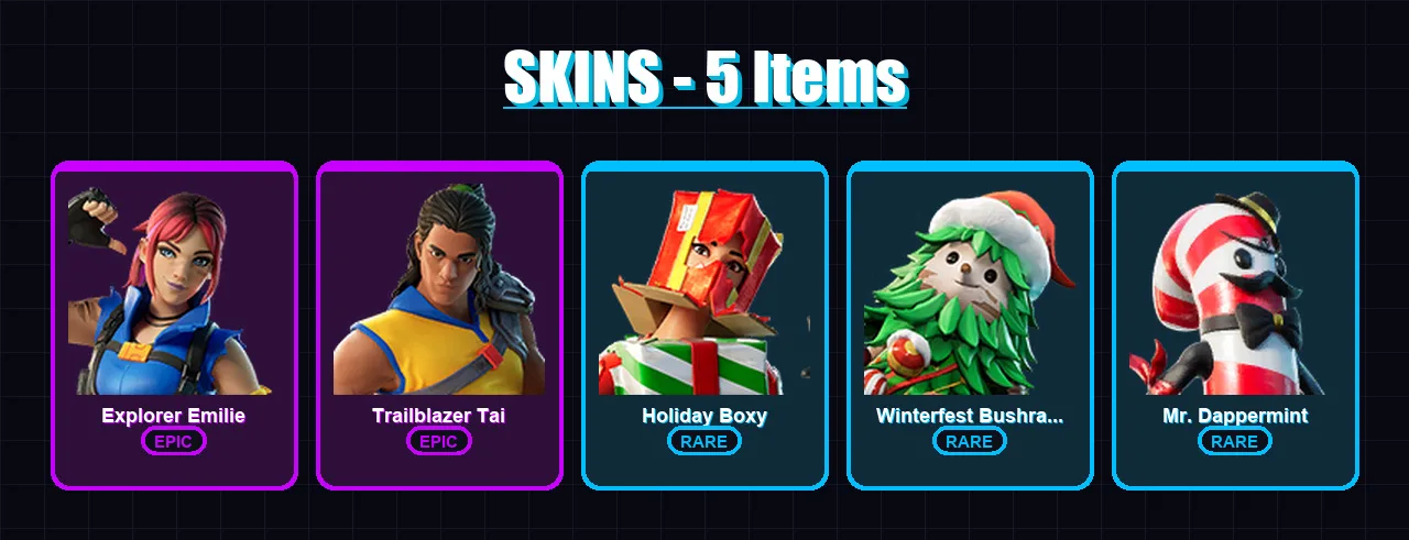 [PC/PSN] | Explorer Emilie | Trailblazer Tai | Holiday Boxy | 5 skin | Lv269