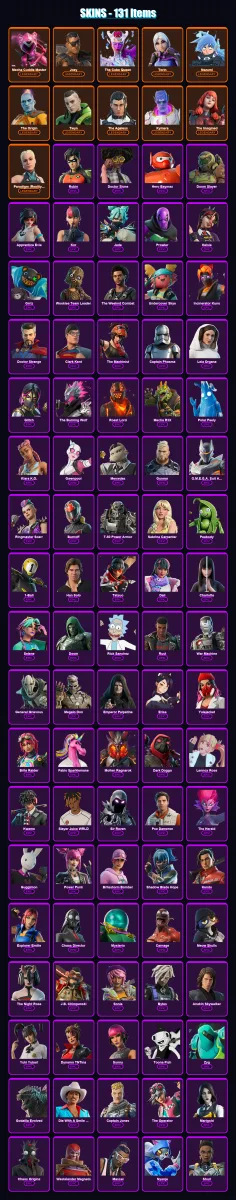 [PC] | Mecha Cuddle Master | Joey | The Cube Queen | Torin | Nezumi | 131 skin | 168 pickaxe | 126 emote | 120 glider | Lv2186