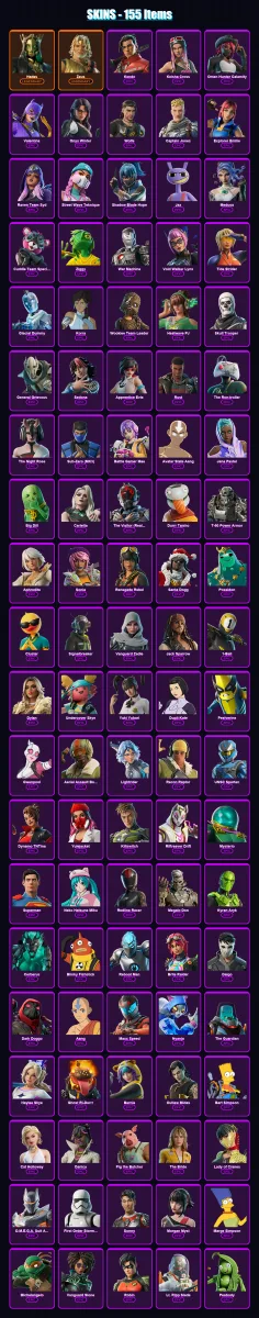 [PS4/PS5/PC] | Hades | Zeus | Kendo | Keisha Cross | Omen Hunter Calamity | 155 skin | 196 pickaxe | 188 emote | 130 glider | Lv2465