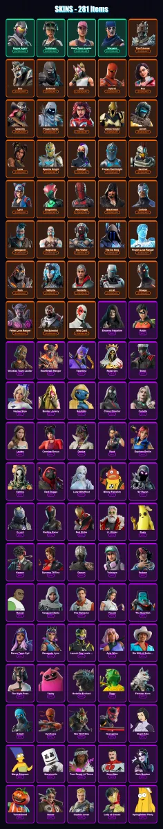 [PC/XBOX] | Rogue Agent | Trailblazer | Rose Team Leader | Warpaint | The Prisoner | 281 skin | 252 pickaxe | 191 emote | 164 glider | Lv1639