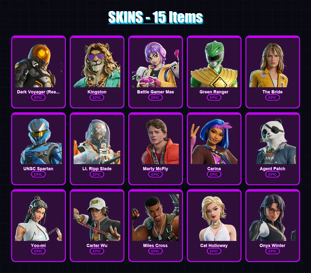 [PC/XBOX/PSN] | Dark Voyager (Reality Redacted) | Kingston | Battle Gamer Mae | 15 skin | Lv619