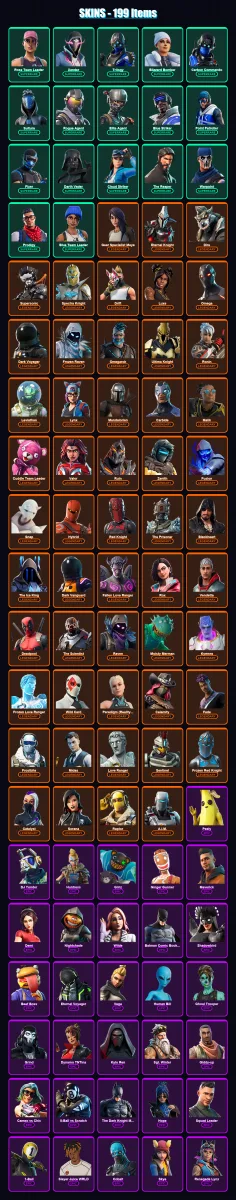[PS4/PS5/XBOX/PC] | Rose Team Leader | Xander | Trilogy | Blizzard Bomber | Carbon Commando | 199 skin | 179 pickaxe | 167 emote | 160 glider | Lv18