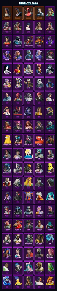 [PC/PSN] | Gear Specialist Maya | Fade | Deadpool | Midas | Kingston | 126 skin | 157 pickaxe | 111 emote | 89 glider | Lv858