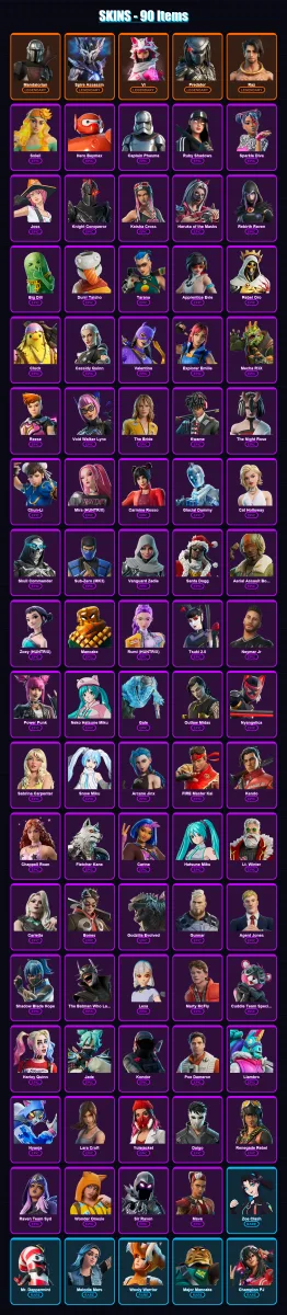 [PC/PSN] | Mandalorian | Spire Assassin | Vi | Predator | Raz | 90 skin | 126 pickaxe | 89 emote | 87 glider | Lv1080