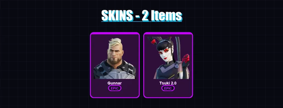 [PC/XBOX/PSN] | Gunnar | Tsuki 2.0 | 2 skin | 5 pickaxe | 2 emote | 9 glider | Lv60 — main preview