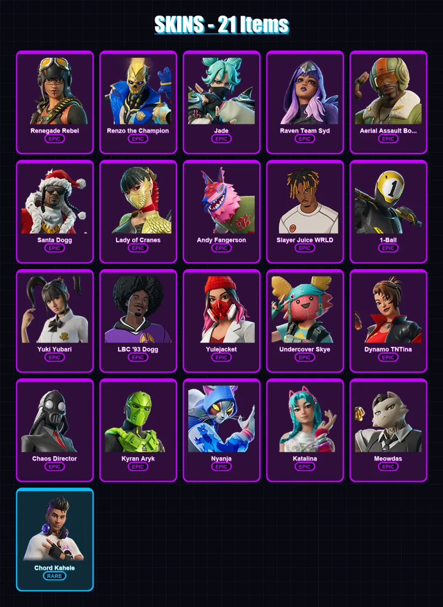 [PC/XBOX/PSN] | Renegade Rebel | Renzo the Champion | Jade | 21 skin | Lv129