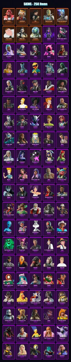 [PC] | Valeria | Crackshot | Era | Spectra Knight | Renzo the Destroyer | 258 skin | 309 pickaxe | 234 emote | 159 glider | Lv2654