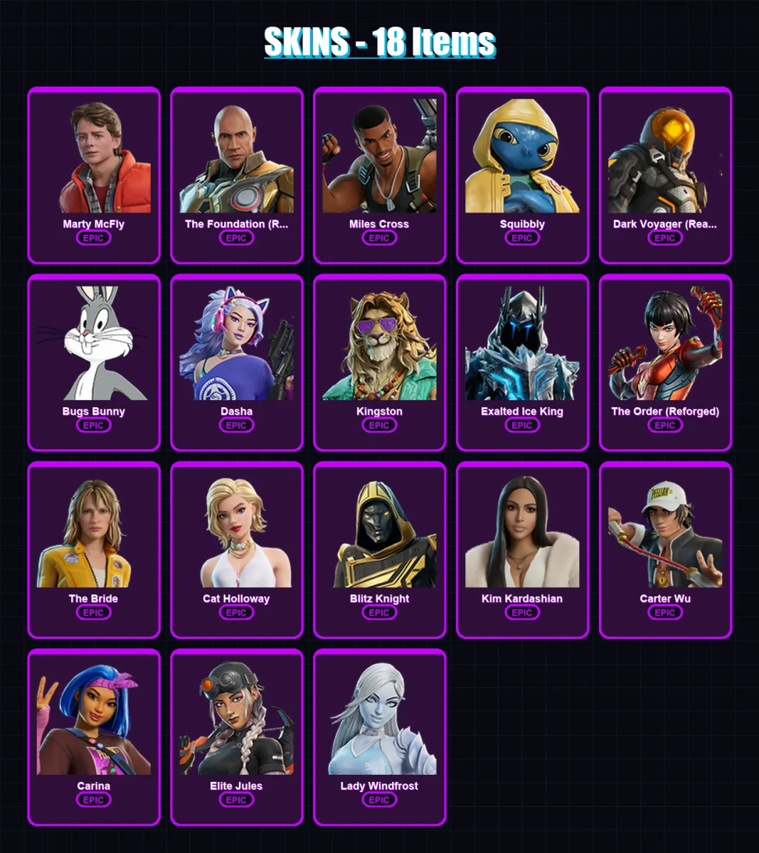 [PC/PSN] | Marty McFly | The Foundation (Reforged) | Miles Cross | 18 skin | Lv590