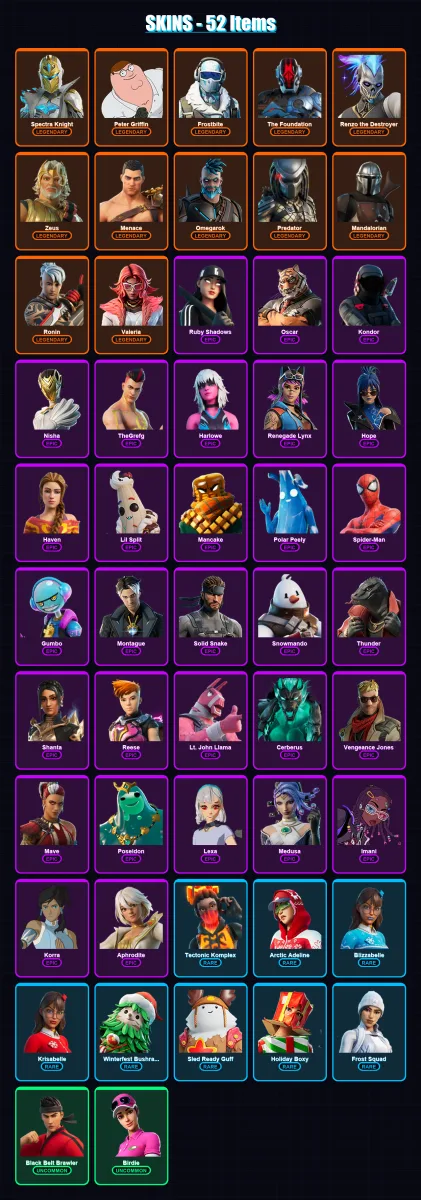 [PC/XBOX/PSN] | Spectra Knight | Peter Griffin | Frostbite | 52 skin | Lv1350