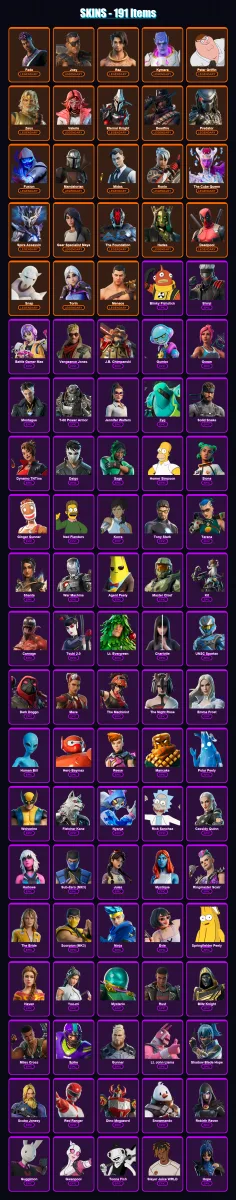 [PS4/PS5/XBOX/PC] | Fade | Joey | Raz | Kymera | Peter Griffin | 191 skin | 243 pickaxe | 187 emote | 181 glider | Lv2782 — Fortnite account