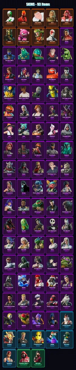 [PC/XBOX/PSN] | Backlash | Inferno | Peter Griffin | Zeus | Valeria | 93 skin | 114 pickaxe | 102 emote | 73 glider | Lv967 — Game account