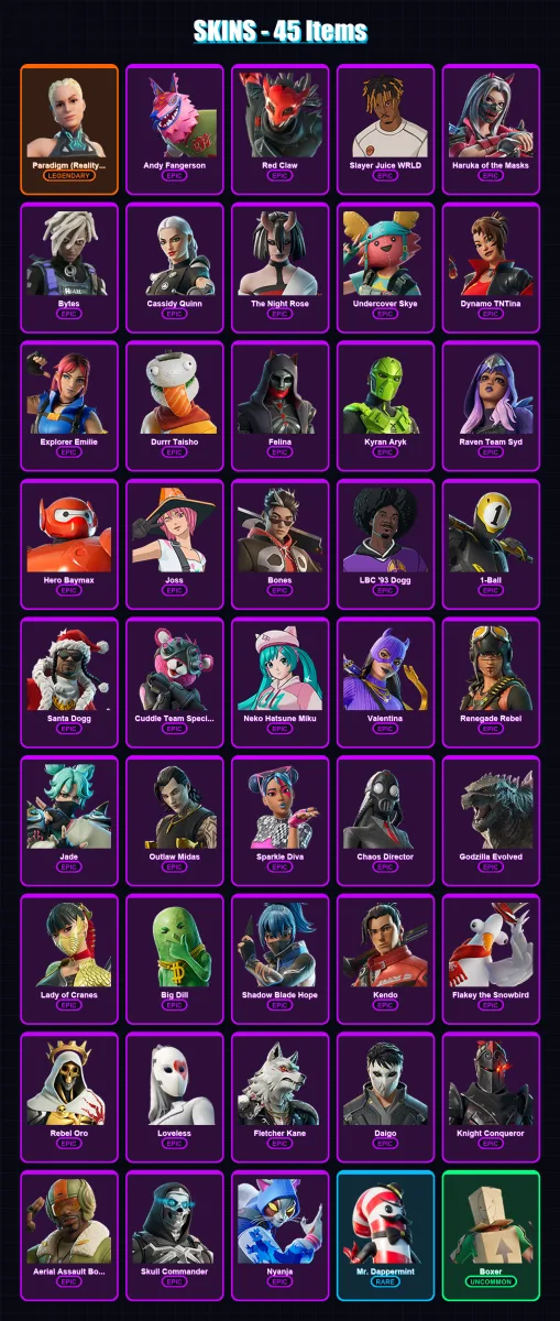 [PC/PSN] | Paradigm (Reality-659) | Andy Fangerson | Red Claw | 45 skin | Lv398