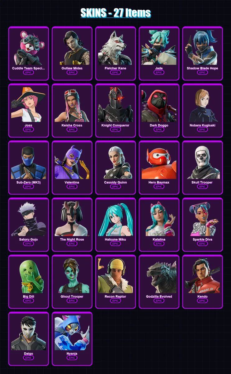 [PS4/PS5/XBOX/PC] | Cuddle Team Specialist | Outlaw Midas | Fletcher Kane | 27 skin | Lv353