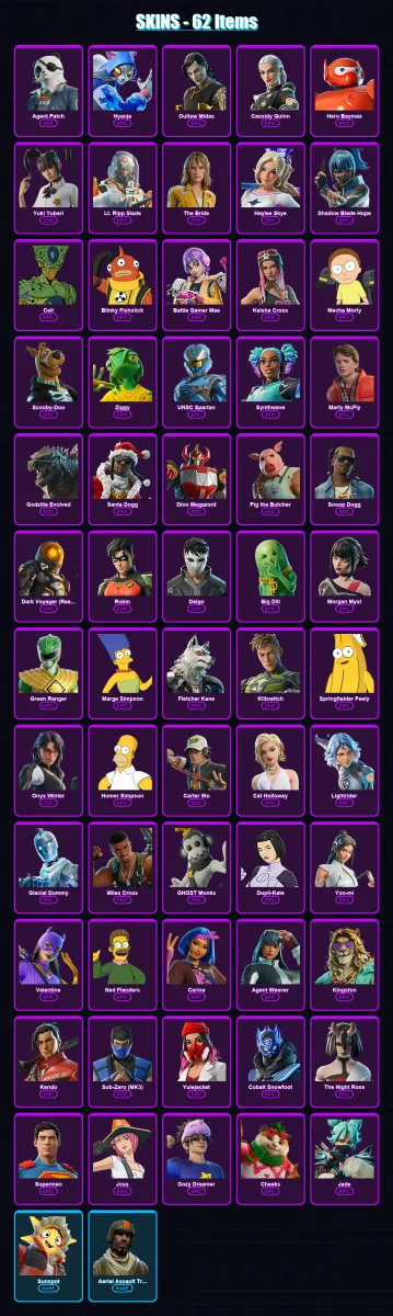 [PC/XBOX/PSN] | Agent Patch | Nyanja | Outlaw Midas | Cassidy Quinn | Hero Baymax | 62 skin | 92 pickaxe | 65 emote | 63 glider | Lv885 — Fortnite account
