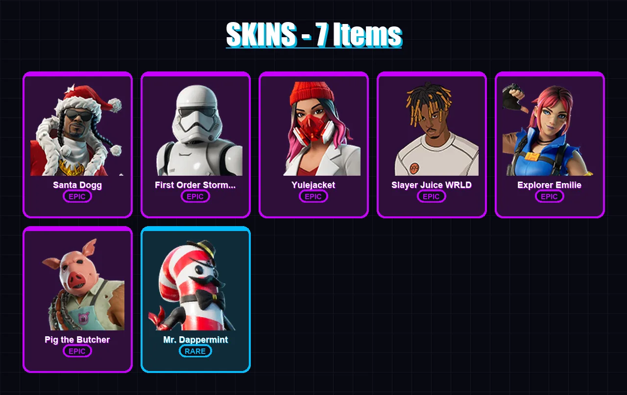[PC/XBOX/PSN] | Santa Dogg | First Order Stormtrooper | Yulejacket | 7 skin | Lv55