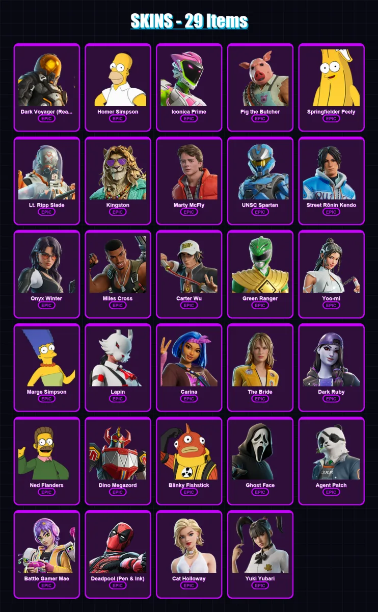 [PC/XBOX/PSN] | Dark Voyager (Reality Redacted) | Homer Simpson | Iconica Prime | 29 skin | Lv885