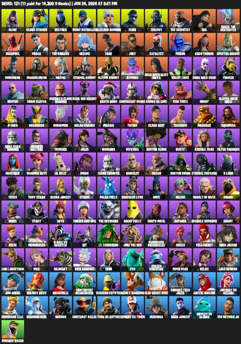 131 Skins | Glow — Fortnite account