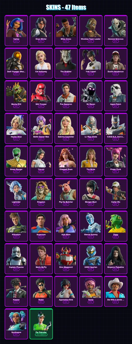 [SWITCH/XBOX/PSN/PC] | Carina | Onyx Winter | Miles Cross | 47 skin | Lv1098 — Fortnite account