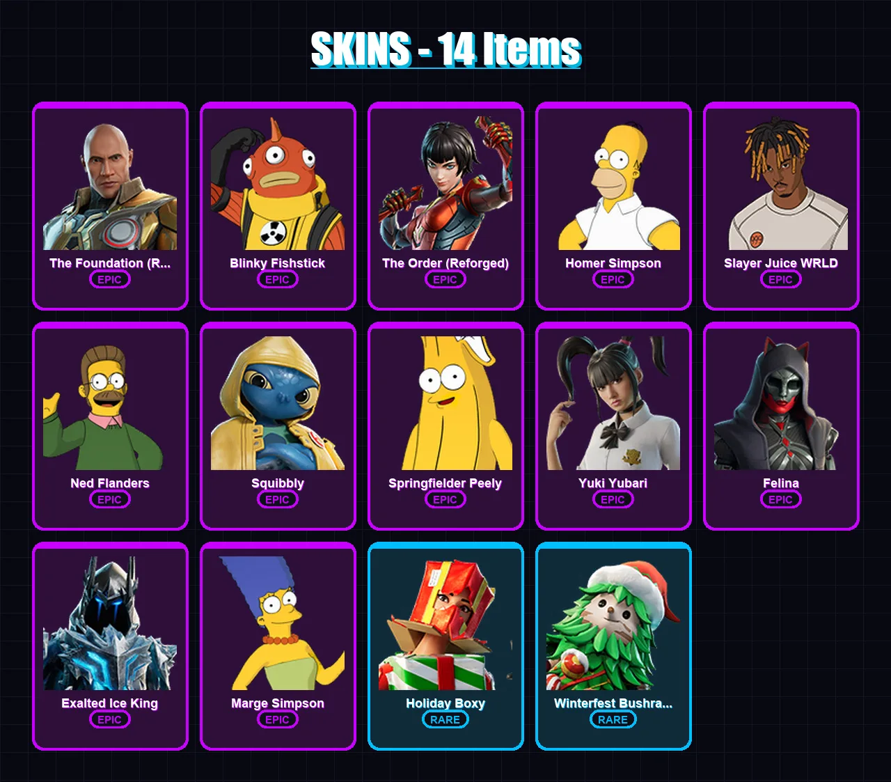 [PC/PSN] | The Foundation (Reforged) | Blinky Fishstick | The Order (Reforged) | 14 skin | Lv445