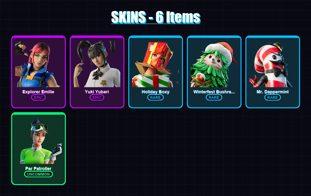 [PC/XBOX/PSN] | Explorer Emilie | Yuki Yubari | Holiday Boxy | 6 skin | Lv303