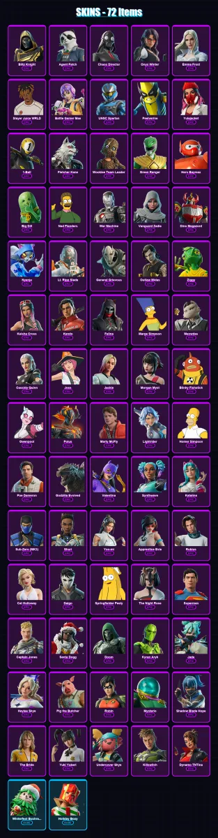 [PC/XBOX/PSN] | Blitz Knight | Agent Patch | Chaos Director | Onyx Winter | Emma Frost | 72 skin | 116 pickaxe | 78 emote | 78 glider | Lv1149