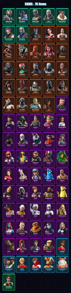 [PS4/PS5/XBOX/PC] | Rogue Agent | Blue Striker | Royale Knight | Havoc | Royale Bomber | 76 skin | 66 pickaxe | 66 emote | 72 glider | Lv945 — Game account