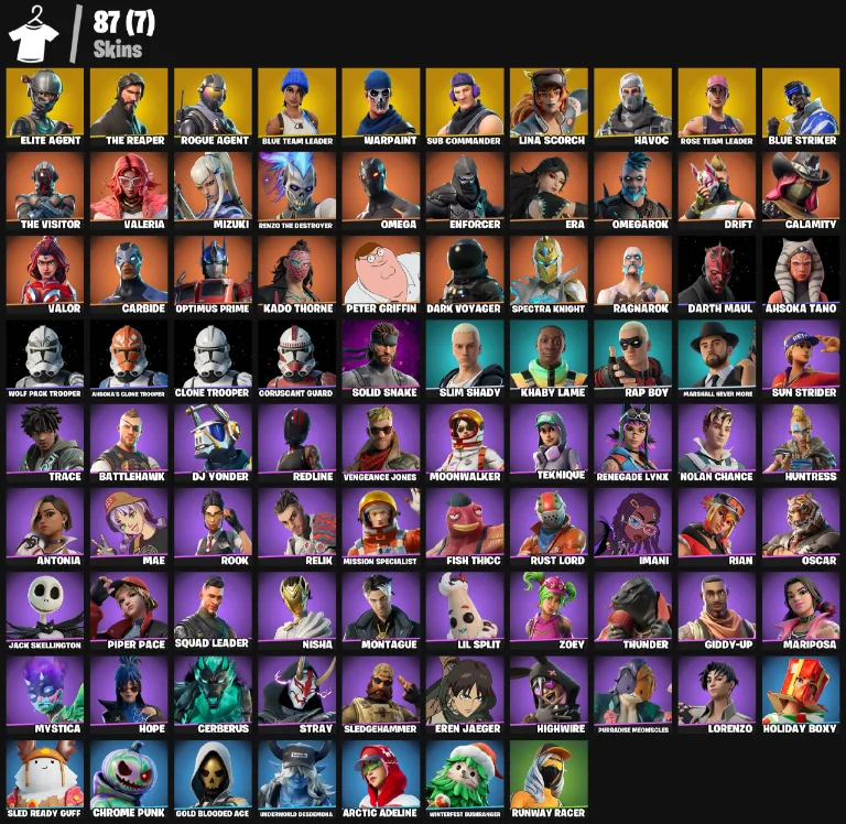 87 Skins | The Reaper — Fortnite account